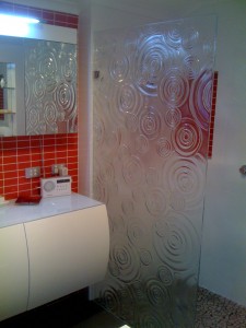 Slumped Glass Shower Panel